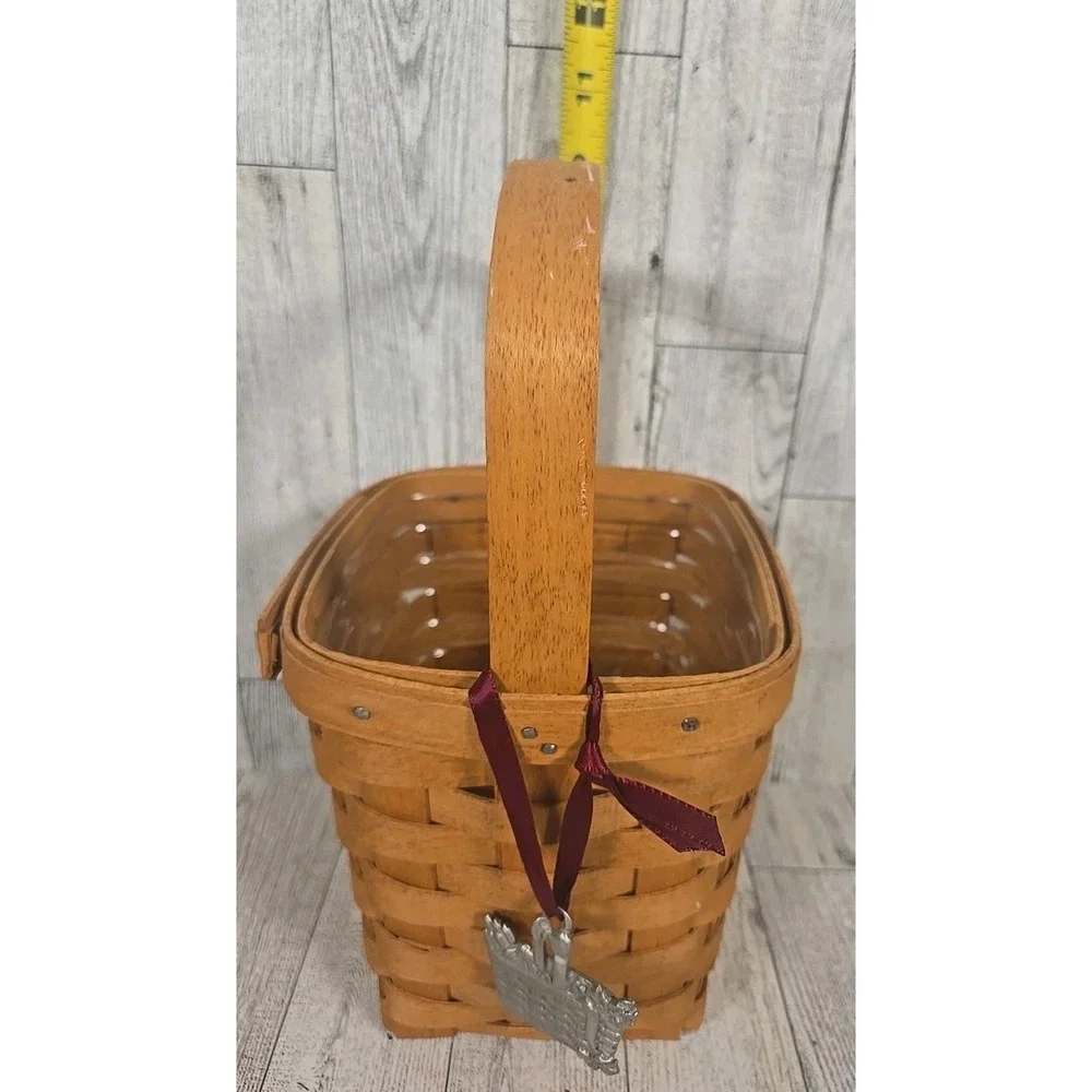 Longaberger Basket with Charm Vertical Handled 1993 Protector 10